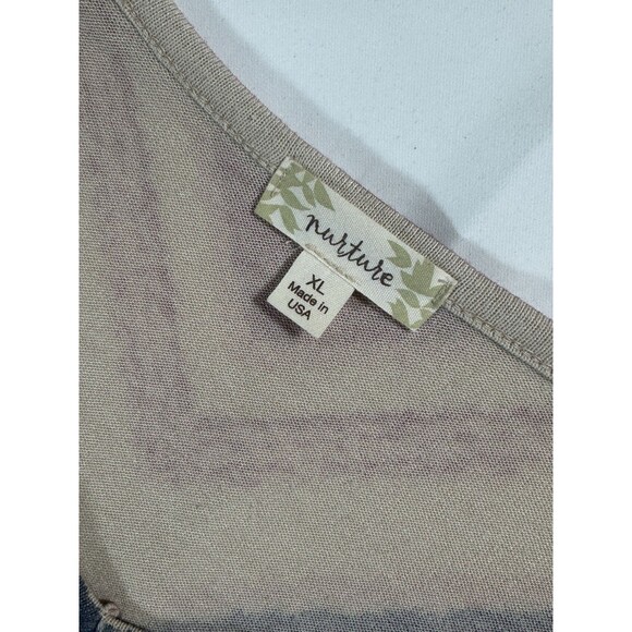 Boho Chevron Stripe Tunic Sweater Stretch Knit V Neck Made USA Nurture XL - Picture 5 of 6